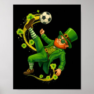 Soccer st patricks day leprechaun saint patricks poster