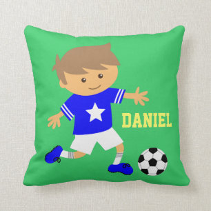 Soccer Star Boy Football Bedroom Personalised Cushion