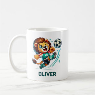 Soccer Star Cute Lion Coffee Mug
