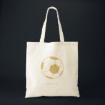 Soccer Star Gold Tote Bag<br><div class="desc">The soccer enthusiast in your life will love this tote bag featuring a gold soccer ball and their name or initials. (Text is fully customisable). Part of a collection from Parcel Studios.</div>