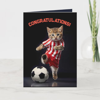 Soccer Star Kitten Thank You Card