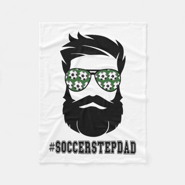 Soccer Stepdad With Beard Step Dad Step Father Ste Fleece Blanket (Front)