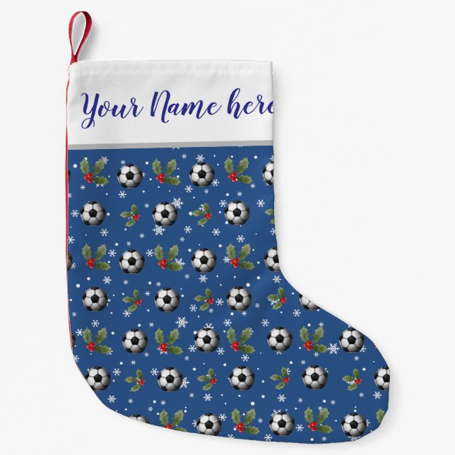 Soccer Stocking, Soccer Christmas Stocking, Coach Small Christmas Stocking (Front)