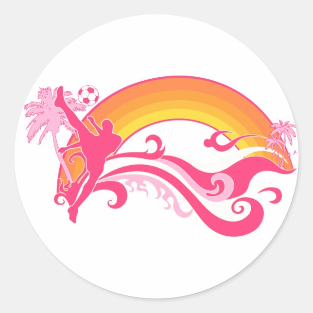 soccer summersetz. classic round sticker (Front)
