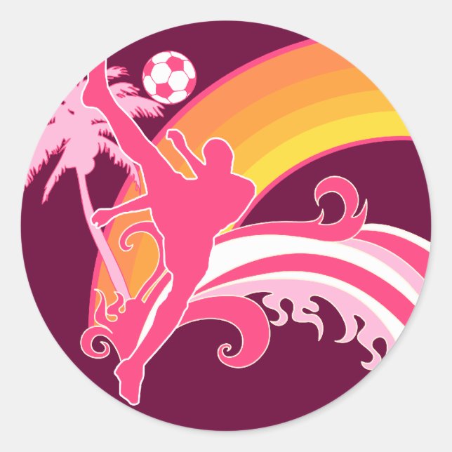 soccer summersetz. classic round sticker (Front)