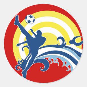 soccer summersetz. classic round sticker