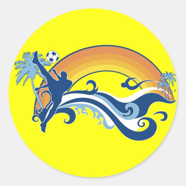 soccer summersetz. classic round sticker (Front)