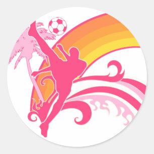 soccer summersetz. classic round sticker