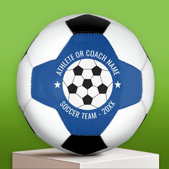 Soccer Team - Athlete Name and Year - Blue Ball (Custom Soccer Ball)