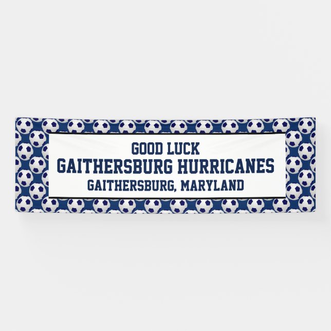 Soccer Team Banner, Personalised 3 Lines of Text Banner (Horizontal)