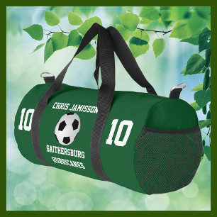 Soccer Team, Coach or Player Green Personalised Duffle Bag