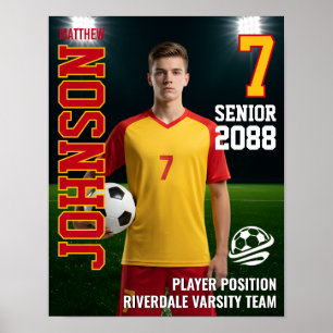 Soccer Team Custom Senior Night Photo Sports Poster