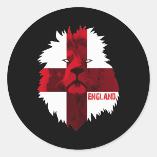 Soccer Team England National Pride Lion Flag Classic Round Sticker