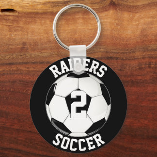 Soccer Team Name and Player Number Custom Key Ring