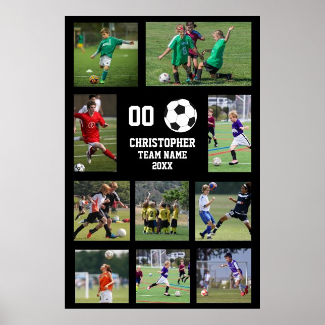 Soccer Team Name Photo Collage  Poster (Front)
