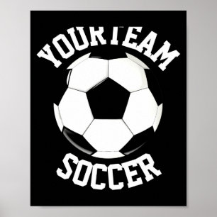 Soccer Team Player Name Jersey Number Custom T Shi Poster