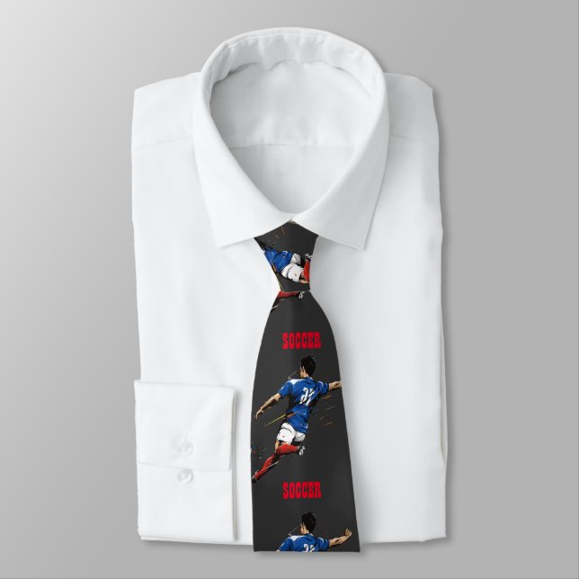Soccer Team Player Neck Tie (Tied)