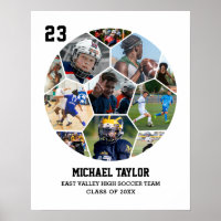 Soccer Team Senior Graduation Sports Photo Collage