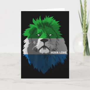 Soccer Team Sierra Leone National Pride Lion Flag Card