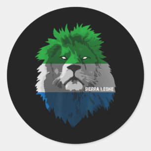 Soccer Team Sierra Leone National Pride Lion Flag  Classic Round Sticker