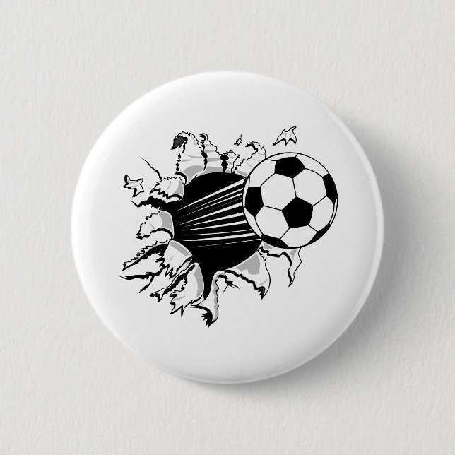 Soccer Tearout 6 Cm Round Badge (Front)