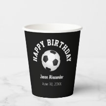Soccer Theme Birthday Party Cups Tableware