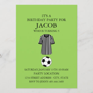 Soccer Theme Birthday Party Invitation