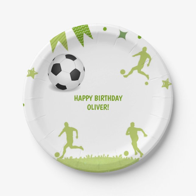 Soccer Theme Paper Plate Football Party Supplies (Front)