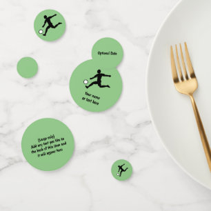Soccer Theme - Player Kicking Ball on Green Confetti