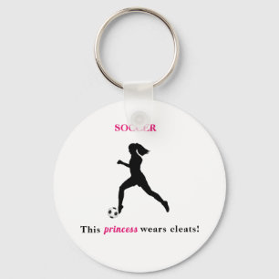 Soccer This princess wears cleats! Button Keychain
