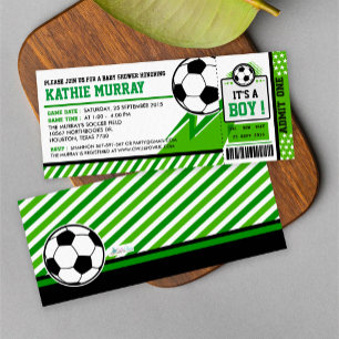 Soccer Ticket Pass Baby Shower Invitation