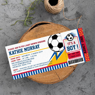 Soccer Ticket Pass Baby Shower Invitation