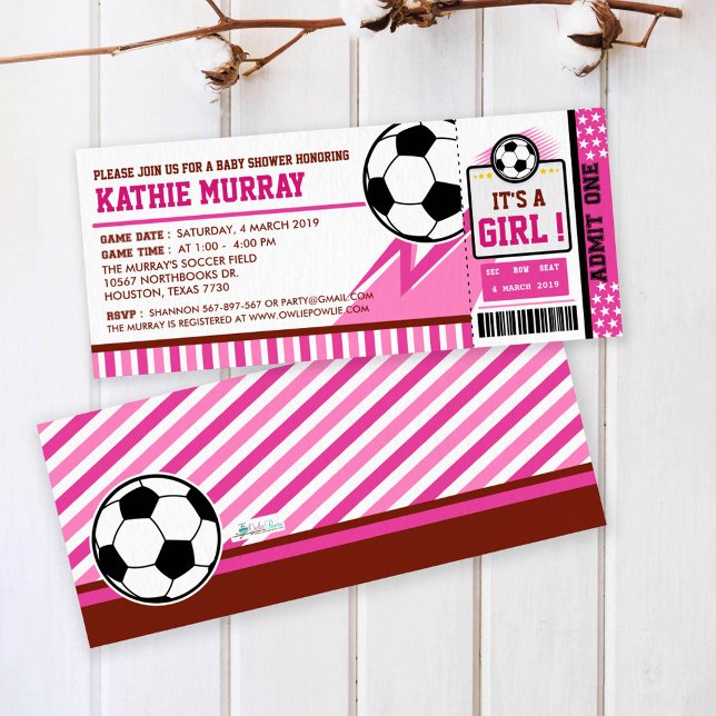 Soccer Ticket Pass Baby Shower Invitation (Creator Uploaded)