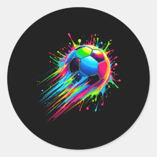 Soccer Tie Dye Colorful Soccer Byll  Classic Round Sticker