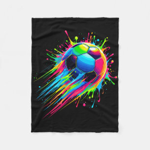 Soccer Tie Dye Colourful Soccer Ll  Fleece Blanket