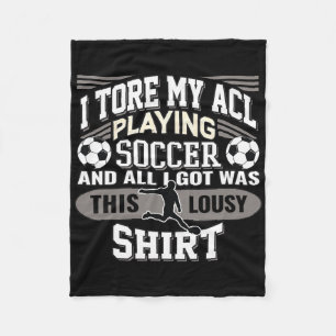 Soccer Torn Acl Knee Injury Design For Men And Boy Fleece Blanket
