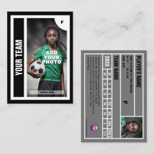 Soccer Trading Card (Black) - Add Your Stats