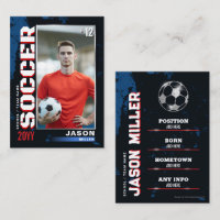 Soccer Trading Card Blue Red Card Soccer Card Gift