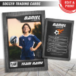 Soccer Trading Card, Graphite Sports Card<br><div class="desc">Soccer Card or European Football Trading Card <<>> This is the perfect gift to celebrate the achievements of a soccer player, a personalised collection card for a passionate soccer fan, or gift these cards to each team player and coach to be forever cherished as a memory. This unique sports trading...</div>