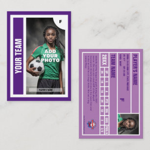Soccer Trading Card (Purple) - Add Your Stats
