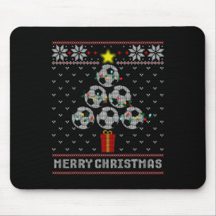 Soccer Tree Bylls Merry Christmas Ugly Sweater Mouse Pad