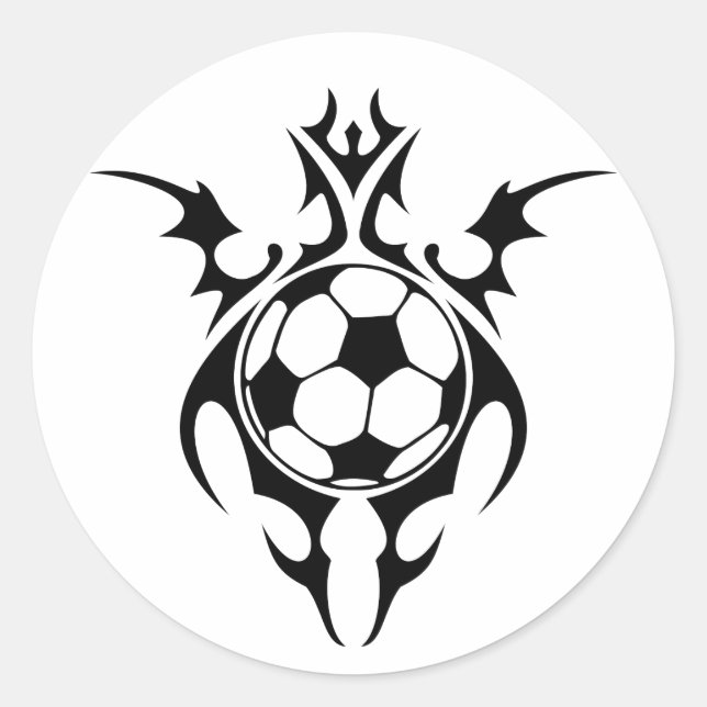 soccer. tribal. classic round sticker (Front)