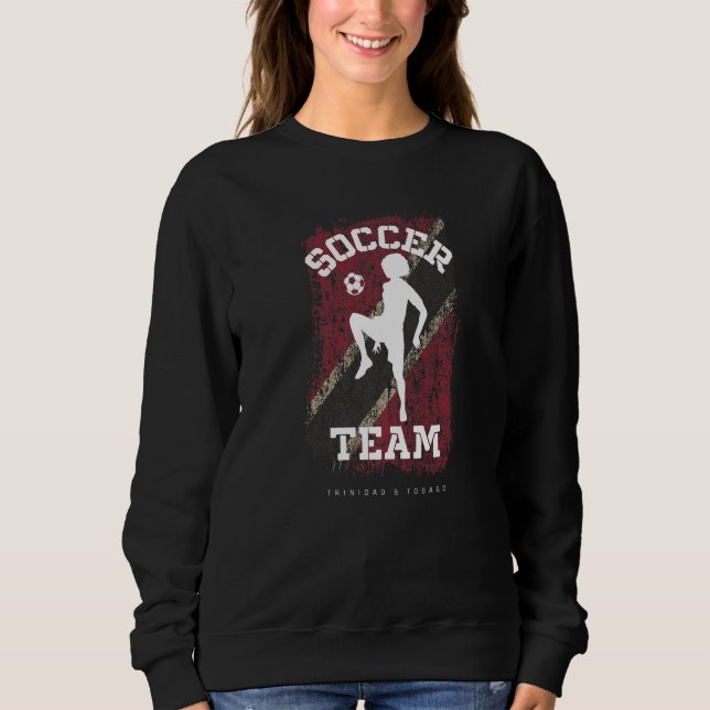 Soccer Trinidad & Tobago Flag Football Womens Socc Sweatshirt (Front)