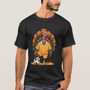 Soccer turkey pilgrim thanksgiving pumpkin kids bo T-Shirt