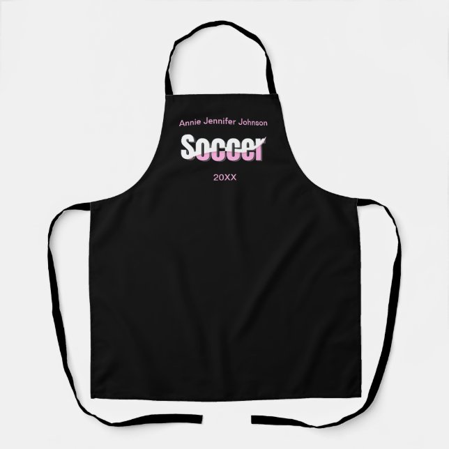 Soccer Typography Modern Art Abstract Swish Apron (Front)