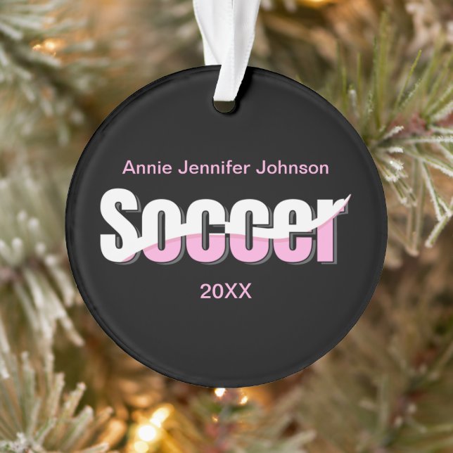 Soccer Typography Modern Art Abstract Swish Ornament (Tree)