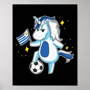 Soccer Unicorn Uruguay Jersey Design Uruguayan Foo Poster