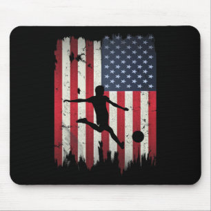 Soccer Usa American Flag 4th Of July Patriotic Spo Mouse Pad