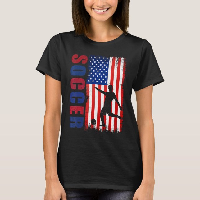 Soccer usa flag for soccer lover man woman kids T-Shirt (Front)