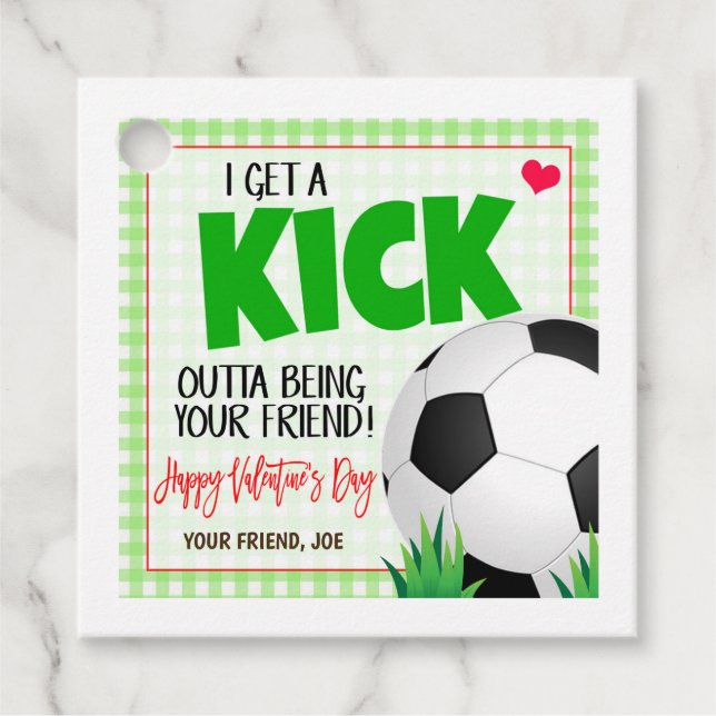 Soccer Valentine Gift Tag (Front)